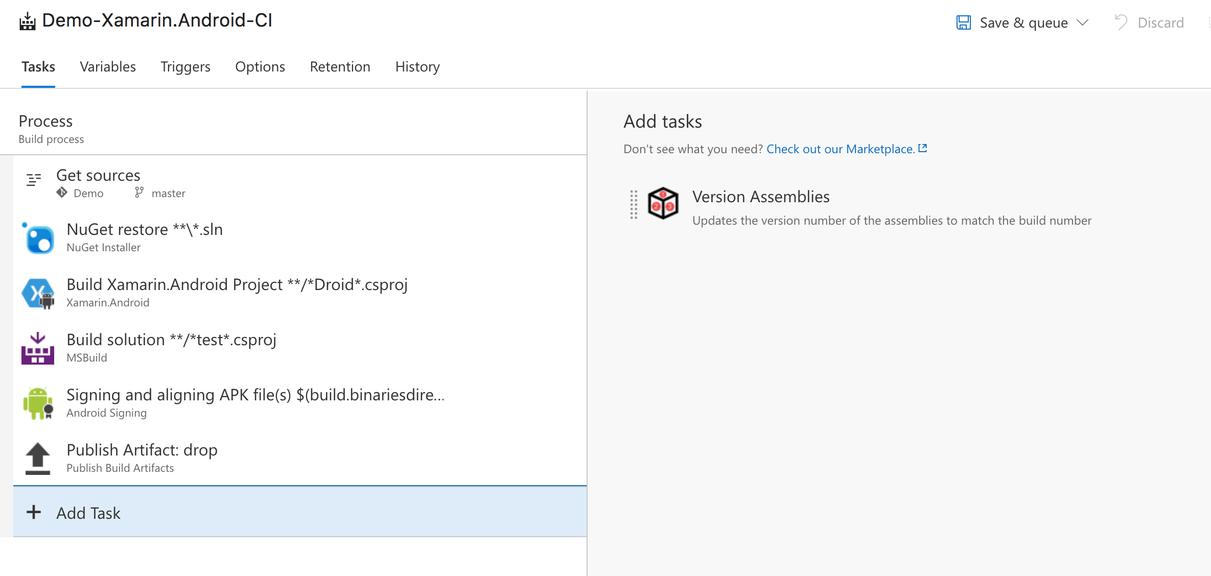 Add version assemblies build task