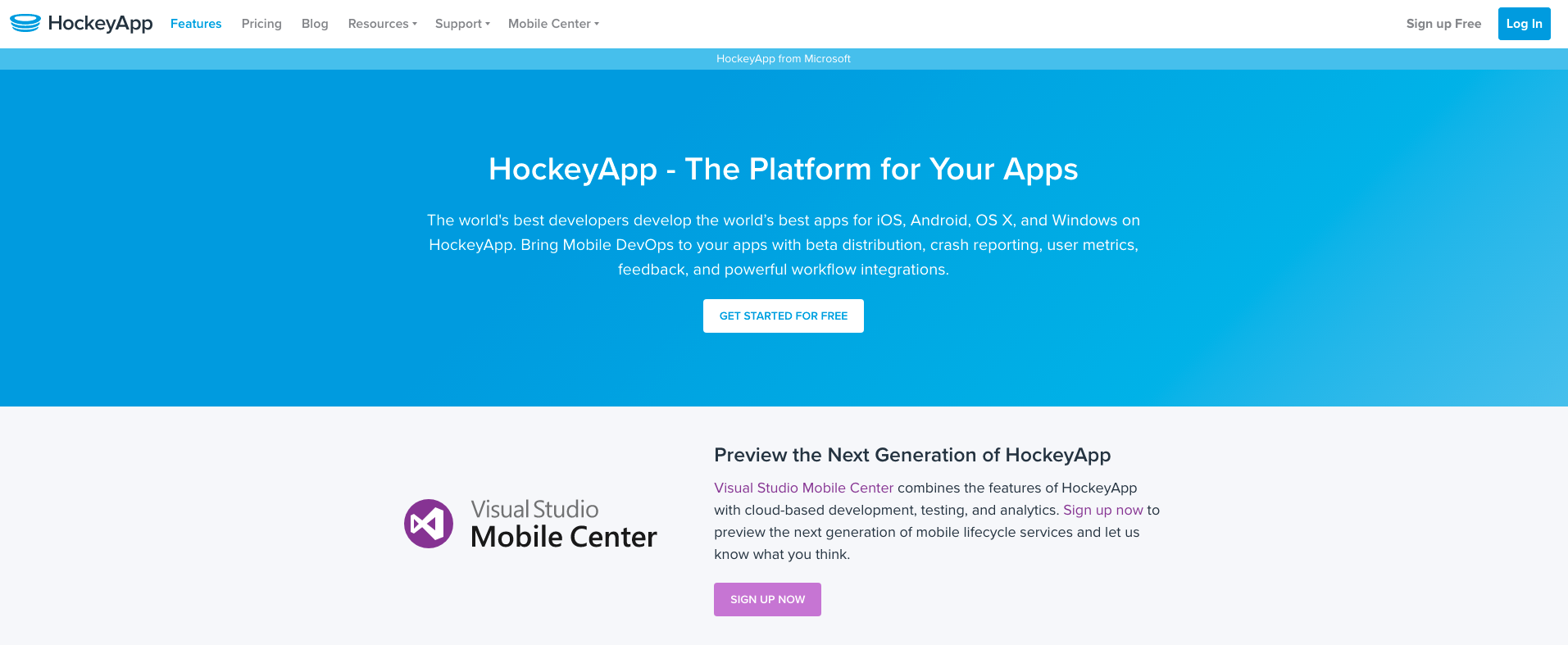 HockeyApp is moving along to Mobile Center