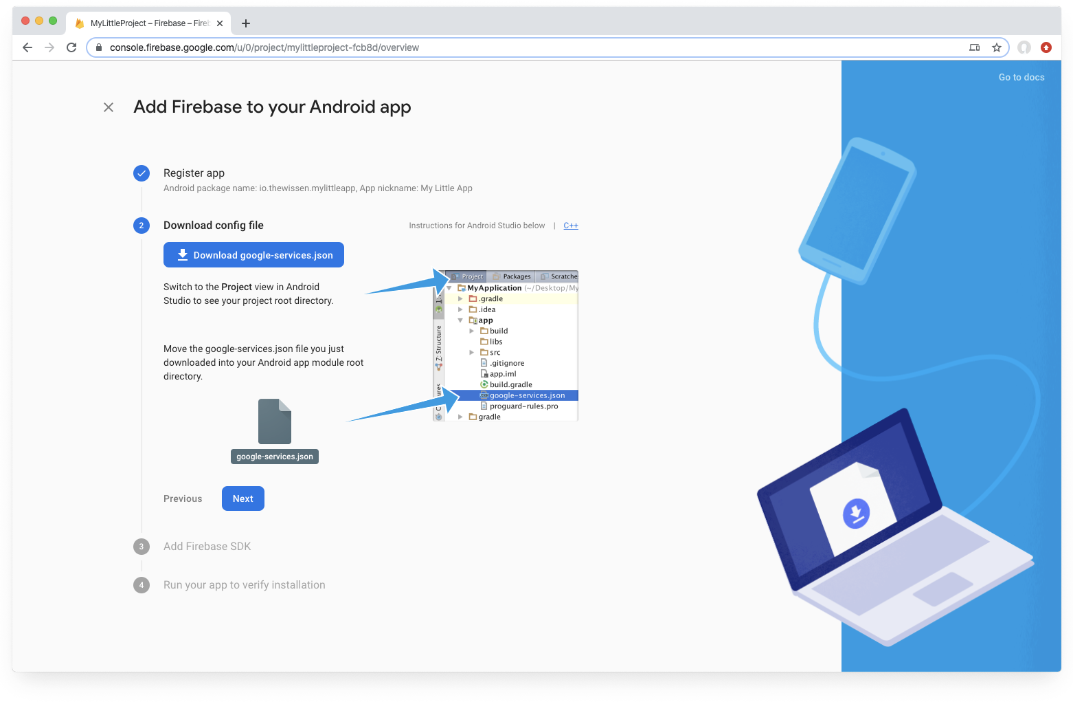 Setting up Firebase.