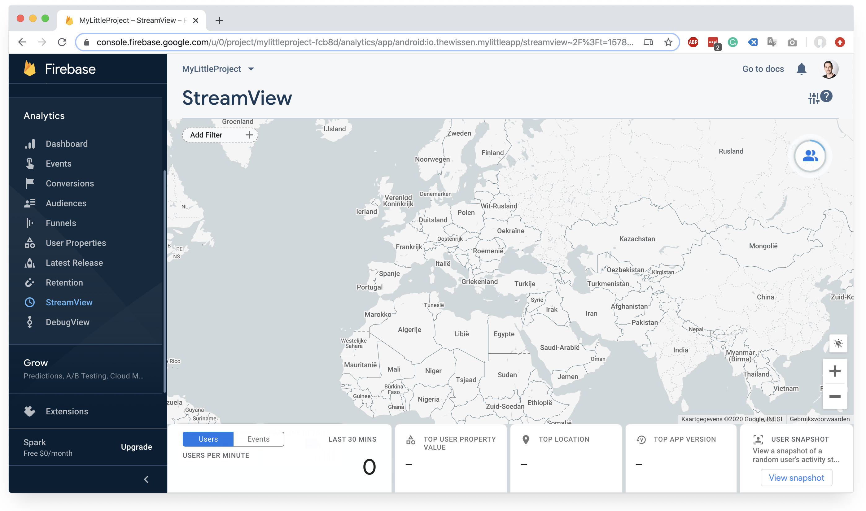 Using the StreamView on Firebase.