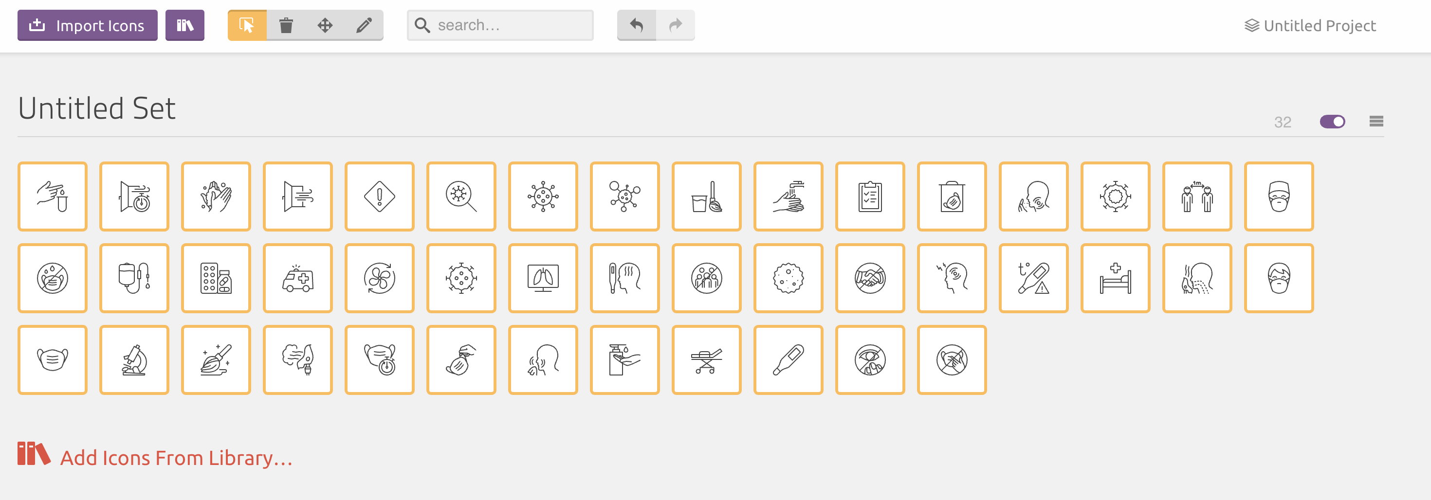 Upload SVG files to IcoMoon.