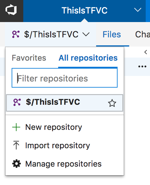 Select your TFVC repository